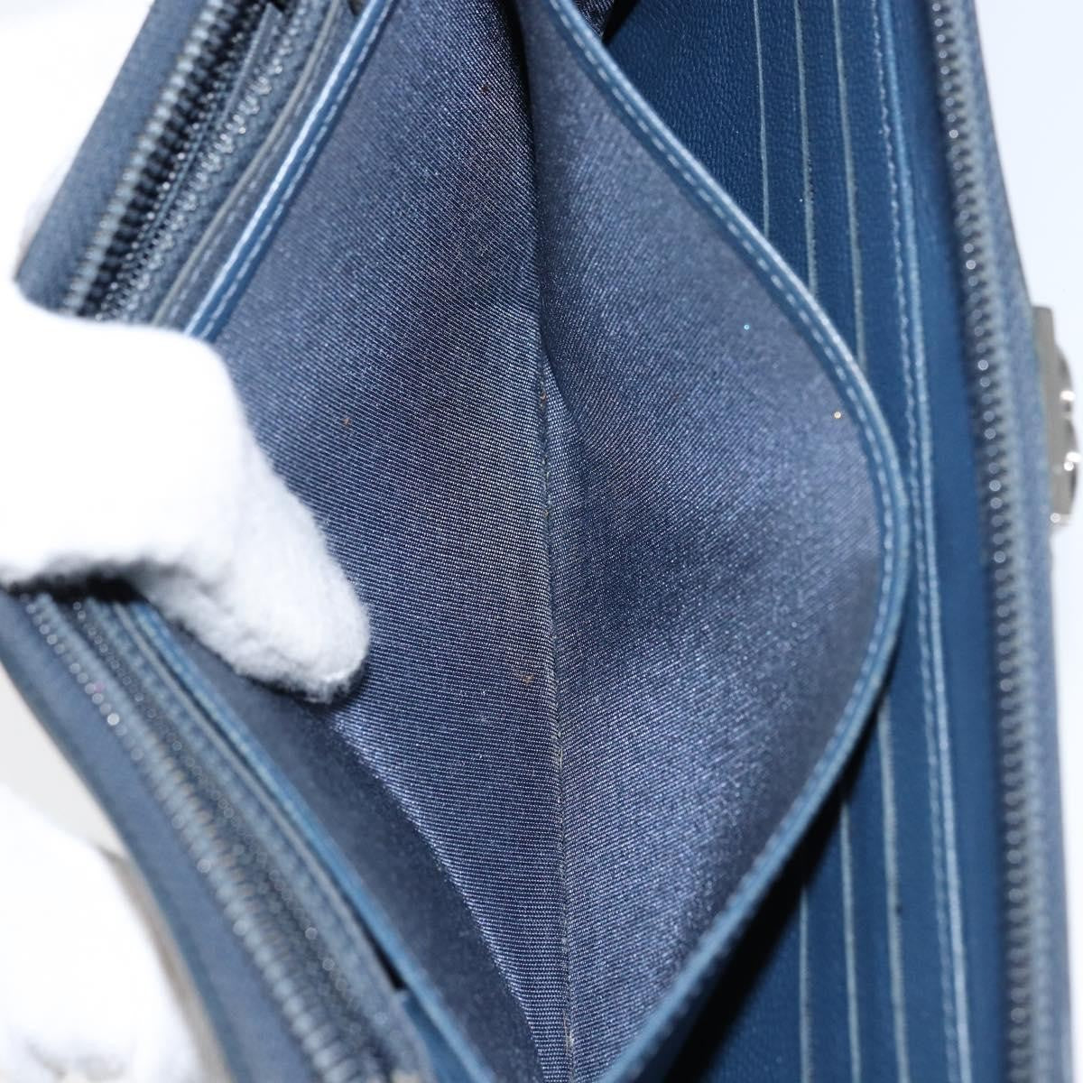 Chanel Boy Yen Wallet Quilted Lambskin, NAVY, LEATHER, Wallets