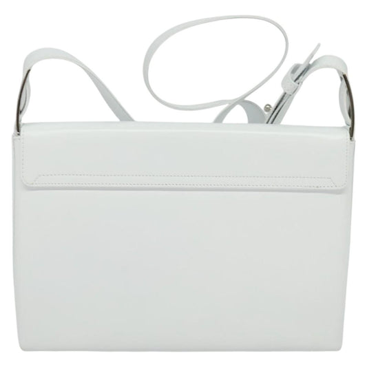 Salvatore Ferragamo Vala Shoulder Bag Leather, WHITE, LEATHER, Shoulder bag