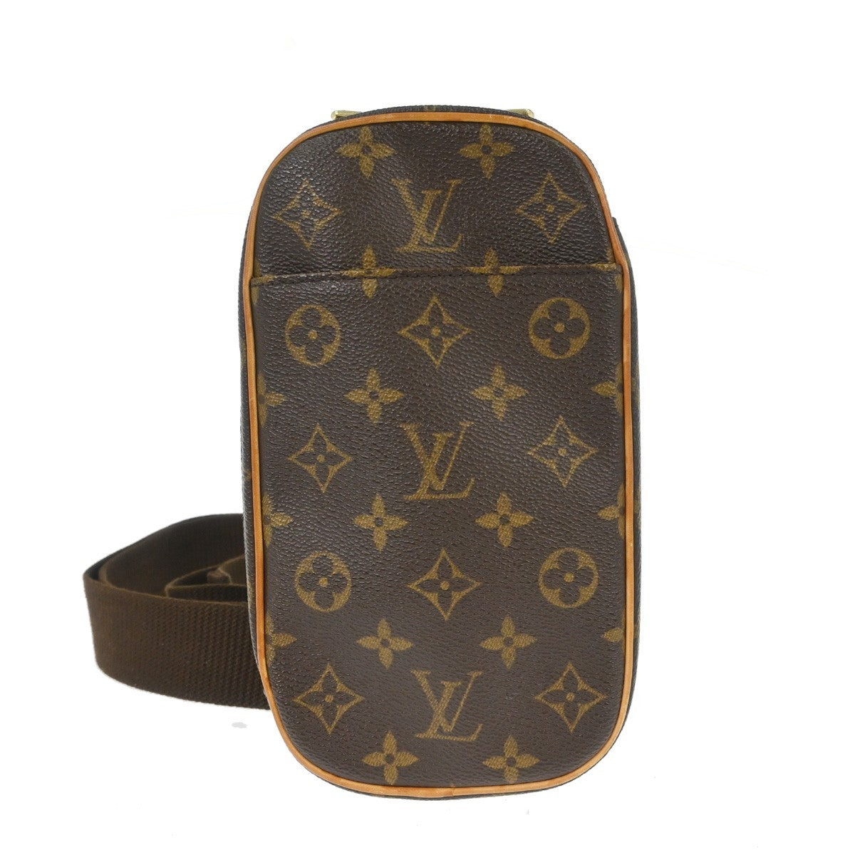 Louis Vuitton Pochette Gange Monogram Canvas, BROWN, CANVAS, Clutche & pouche