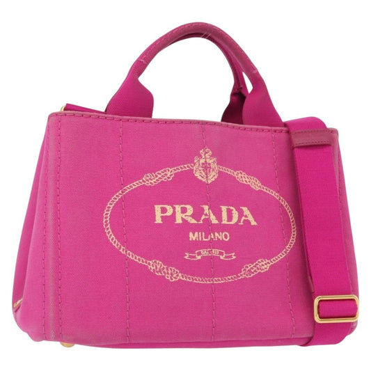 Prada Canapa Open Tote Canvas, PINK, CANVAS, Shoulder bag