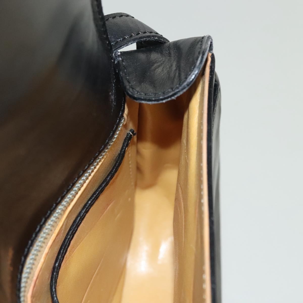 Celine Vintage Triomphe Shoulder Bag Leather, BLACK, LEATHER, Shoulder bag