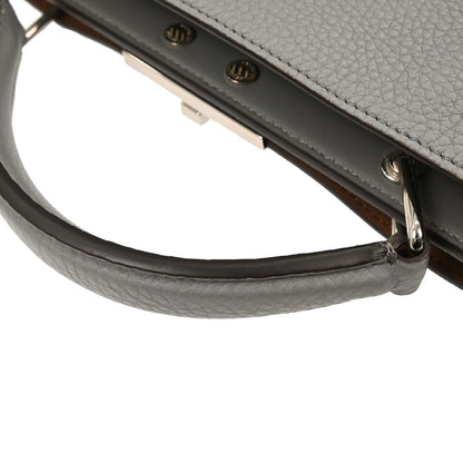 Fendi Peekaboo ISeeU Briefcase Leather, GRAY, LEATHER, Briefcase