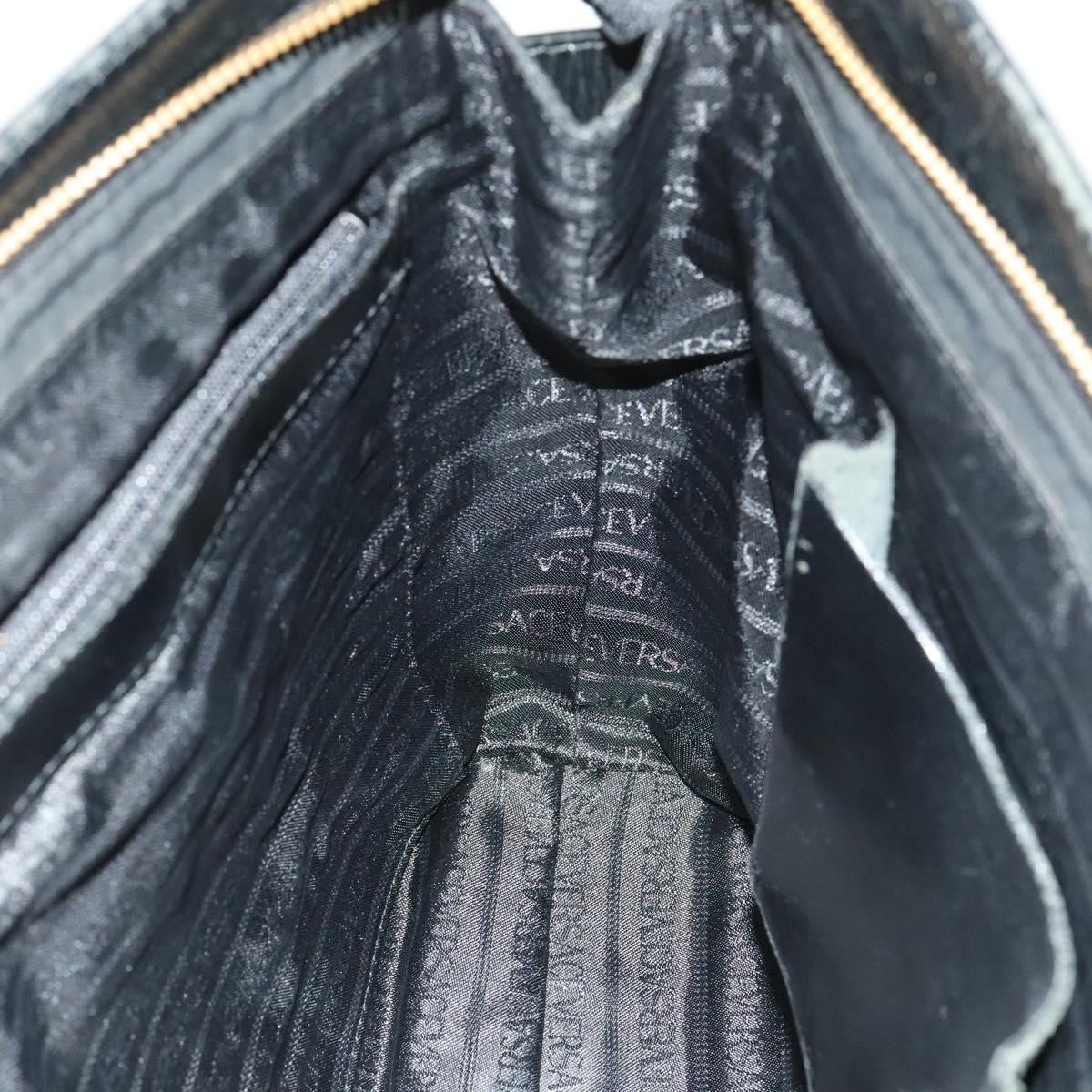 Versace Vintage Handbag Leather, BLACK, LEATHER, Handbag