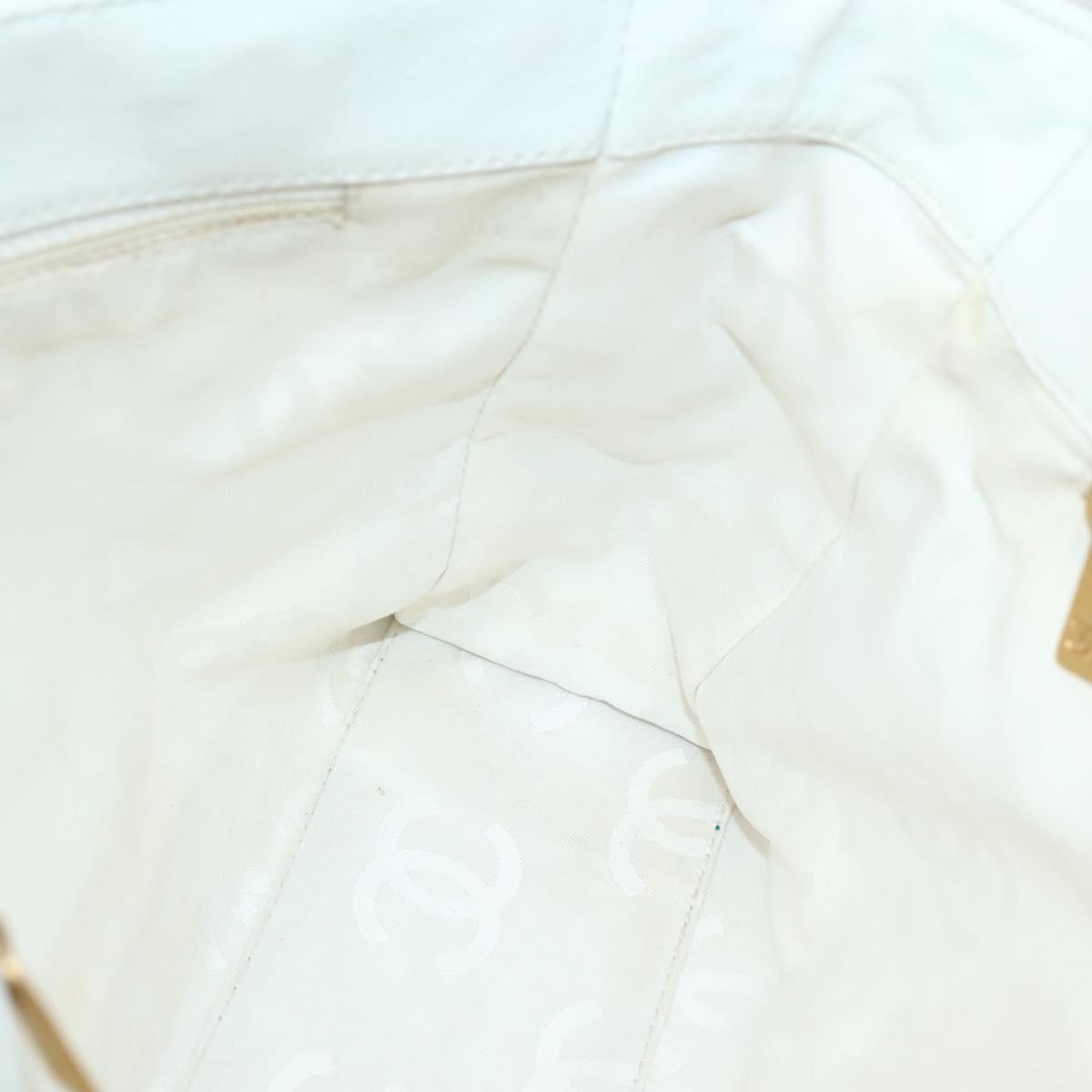 Chanel Vintage Timeless Chain Shoulder Bag Lambskin, WHITE, LEATHER, Tote bag