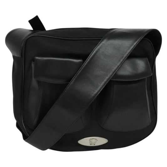 Versace Medusa Shoulder Bag Leather, BLACK, LEATHER, Shoulder bag