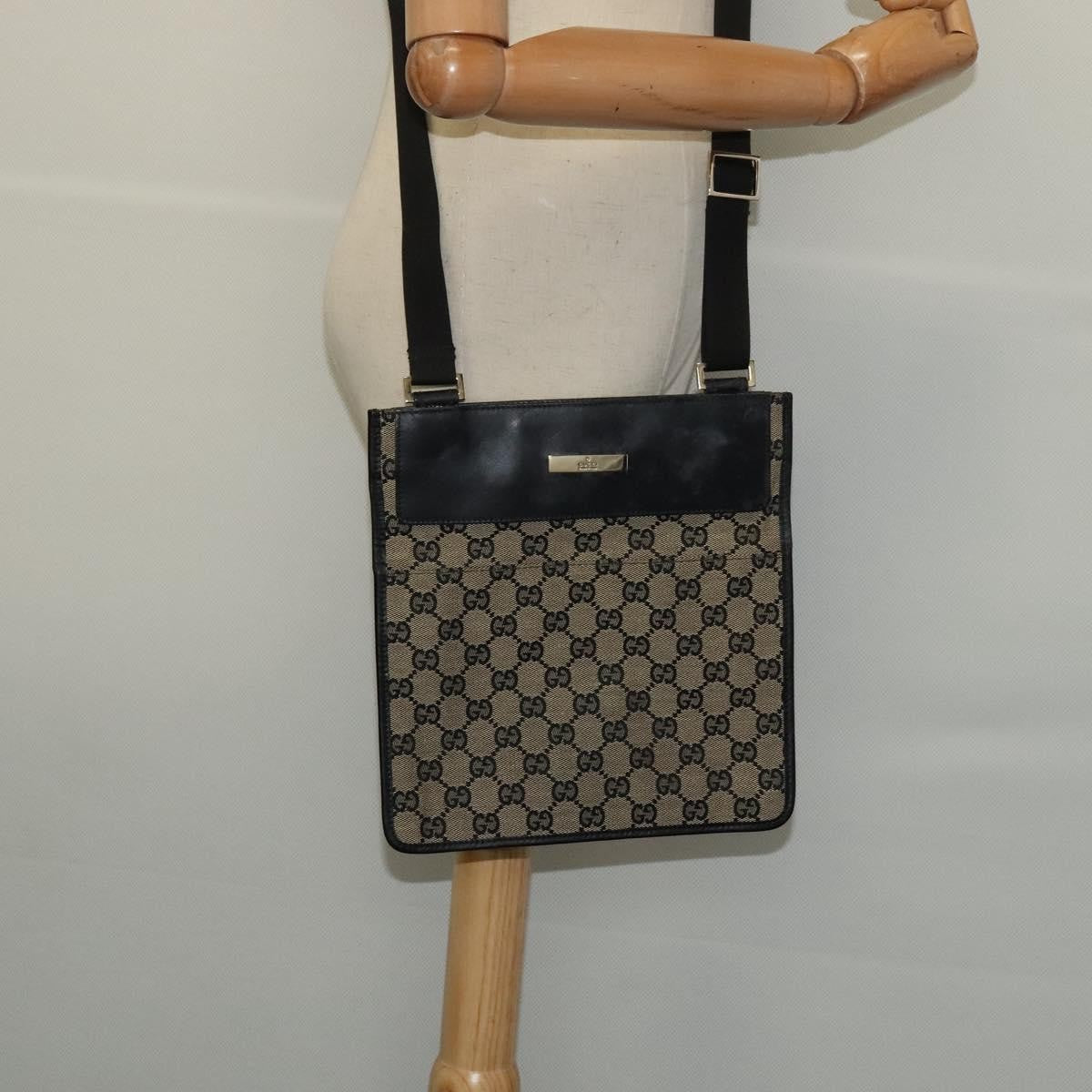 Gucci Front Pocket Messenger Canvas, BEIGE, CANVAS, Shoulder bag