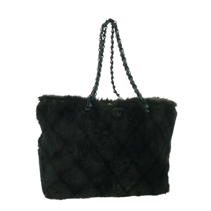 Chanel Chain Tote Lapin Fur, GREEN, FUR, Tote bag