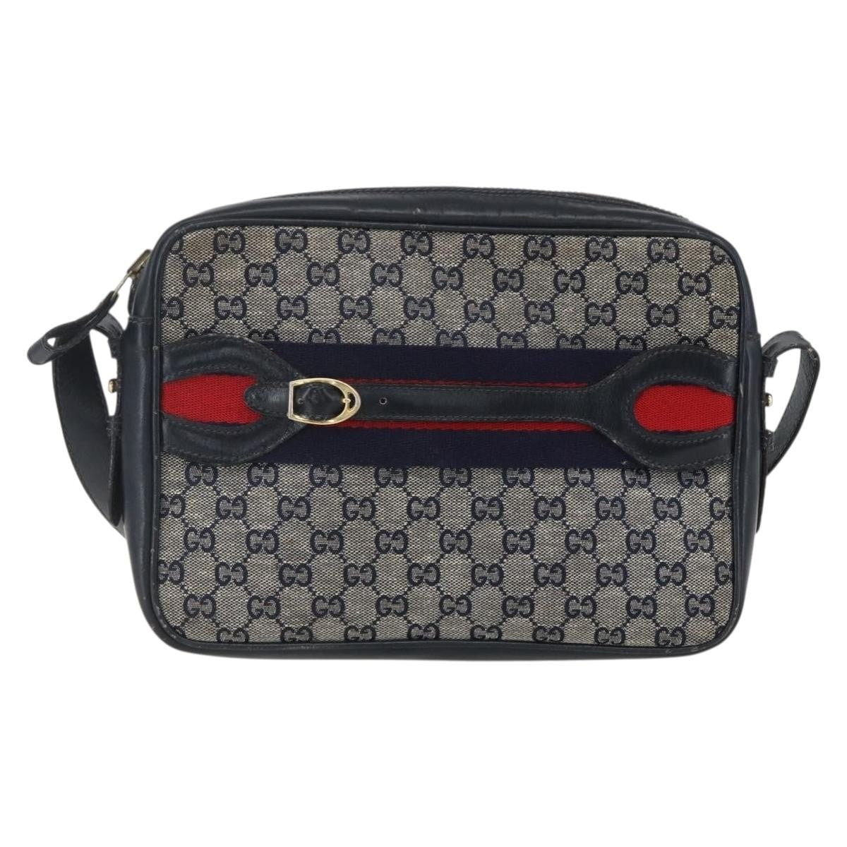 Gucci Sherry line shoulder bag Canvas, NAVY, CANVAS, Shoulder bag
