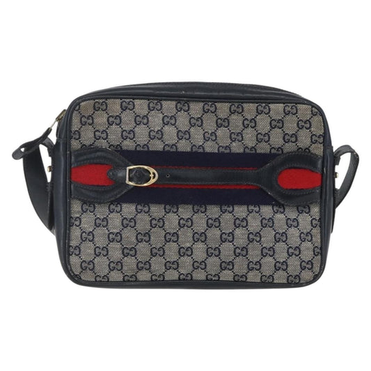 Gucci Sherry line shoulder bag Canvas, NAVY, CANVAS, Shoulder bag
