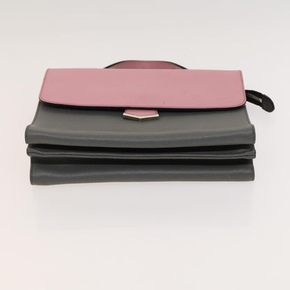 Fendi Demi Jour Satchel Leather, GRAY, LEATHER, Handbag