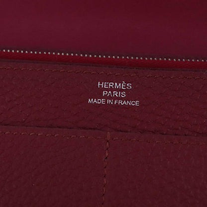 Hermes Dogon Duo Combined Wallet Leather, RED, LEATHER, Wallets