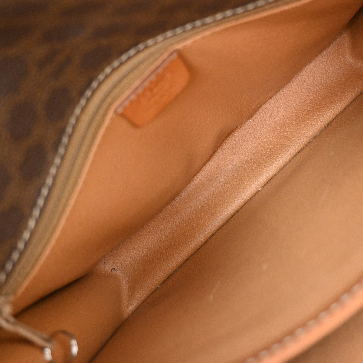 Celine Vintage Macadam Shoulder Bag Canvas and Leather, BROWN, CANVAS, Shoulder bag