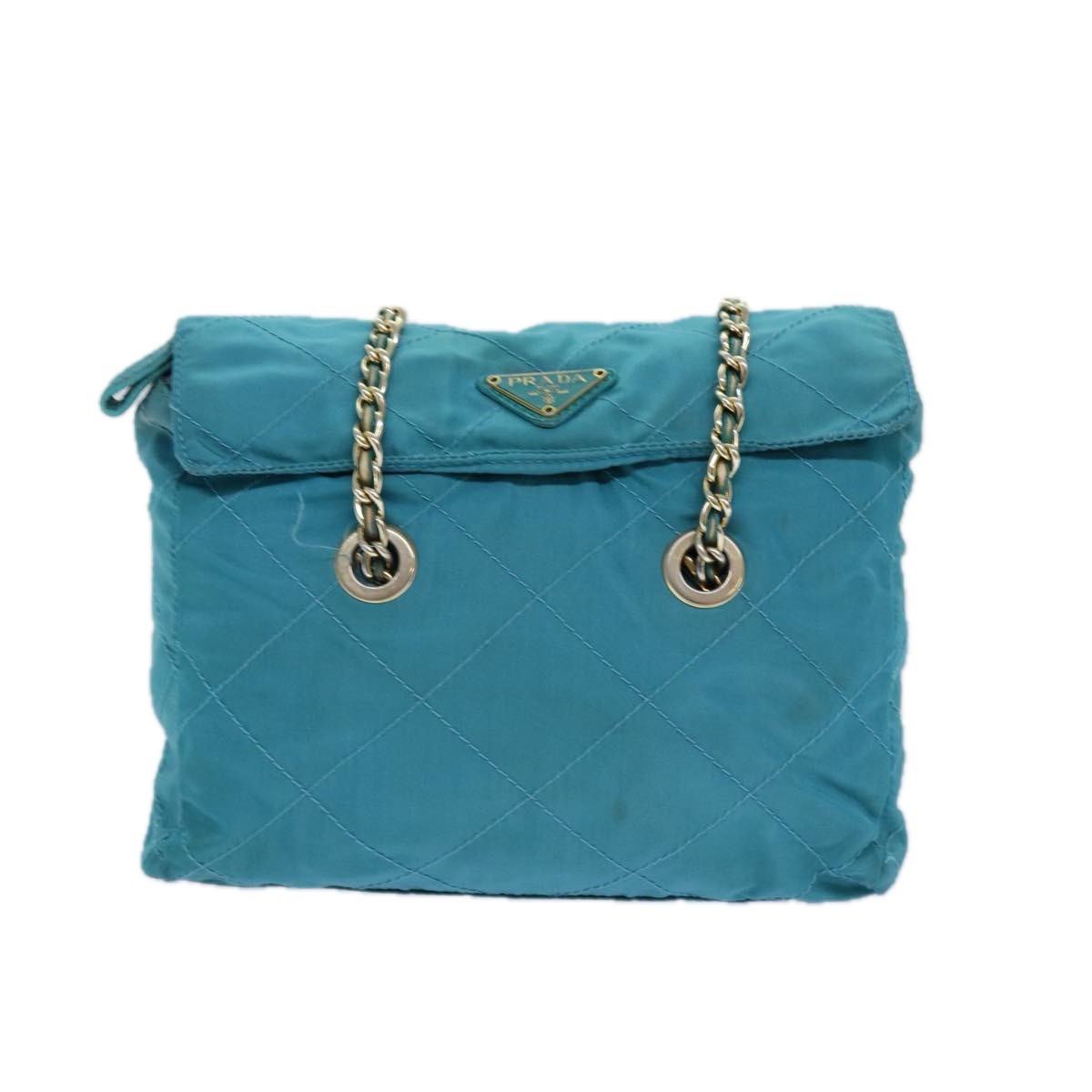 Prada Chain Shoulder Bag Tessuto, BLUE, NYLON, Shoulder bag