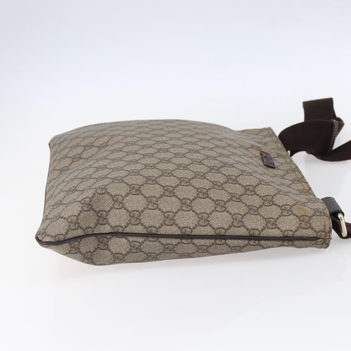 Gucci Zip Top Messenger Bag GG Coated Canvas, BEIGE, PVC, Shoulder bag