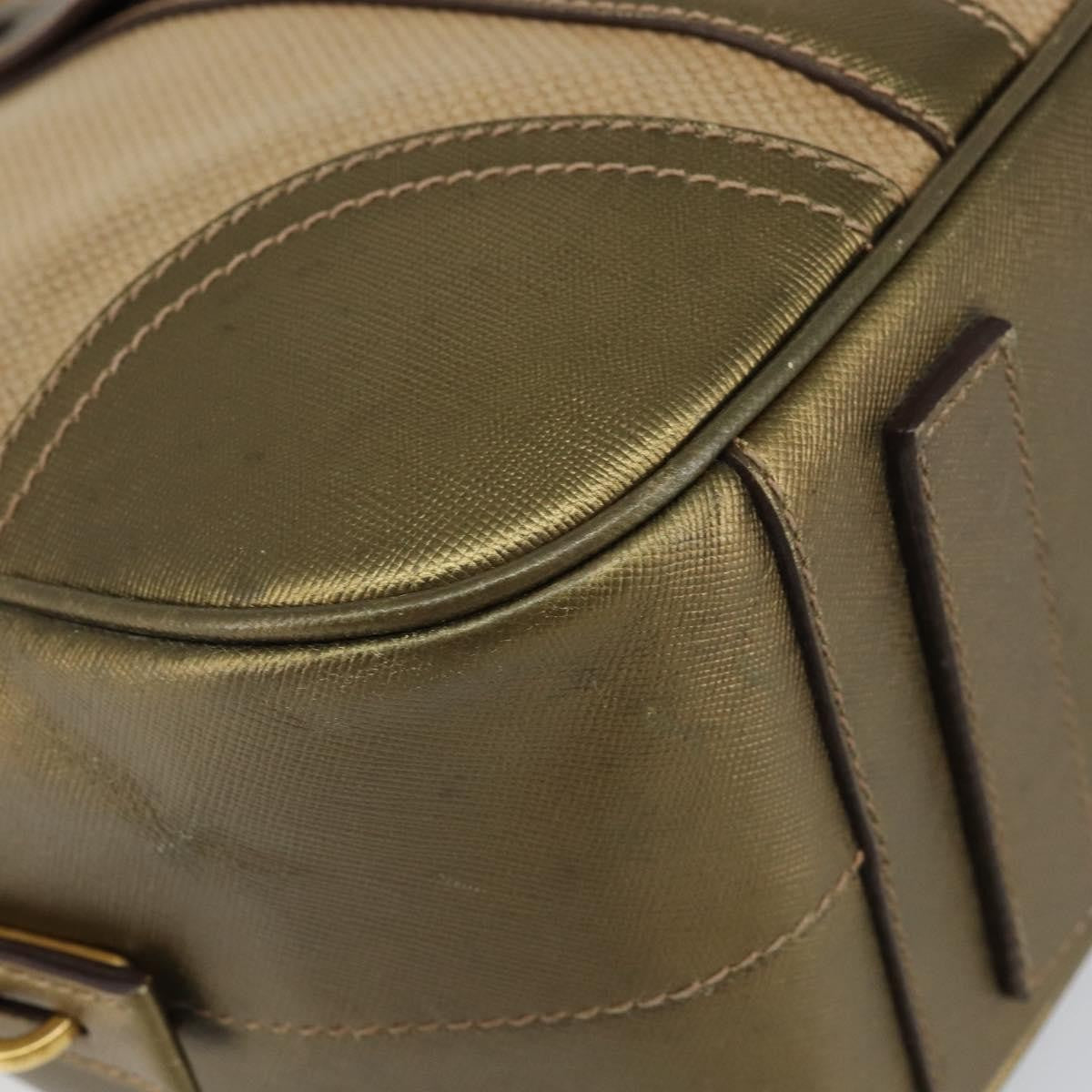 Prada Bowler Bag Canvas with Leather, BEIGE, CANVAS, Handbag