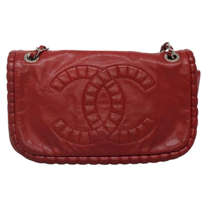 Chanel Timeless CC Flap Bag Leather, RED, LEATHER, Shoulder bag