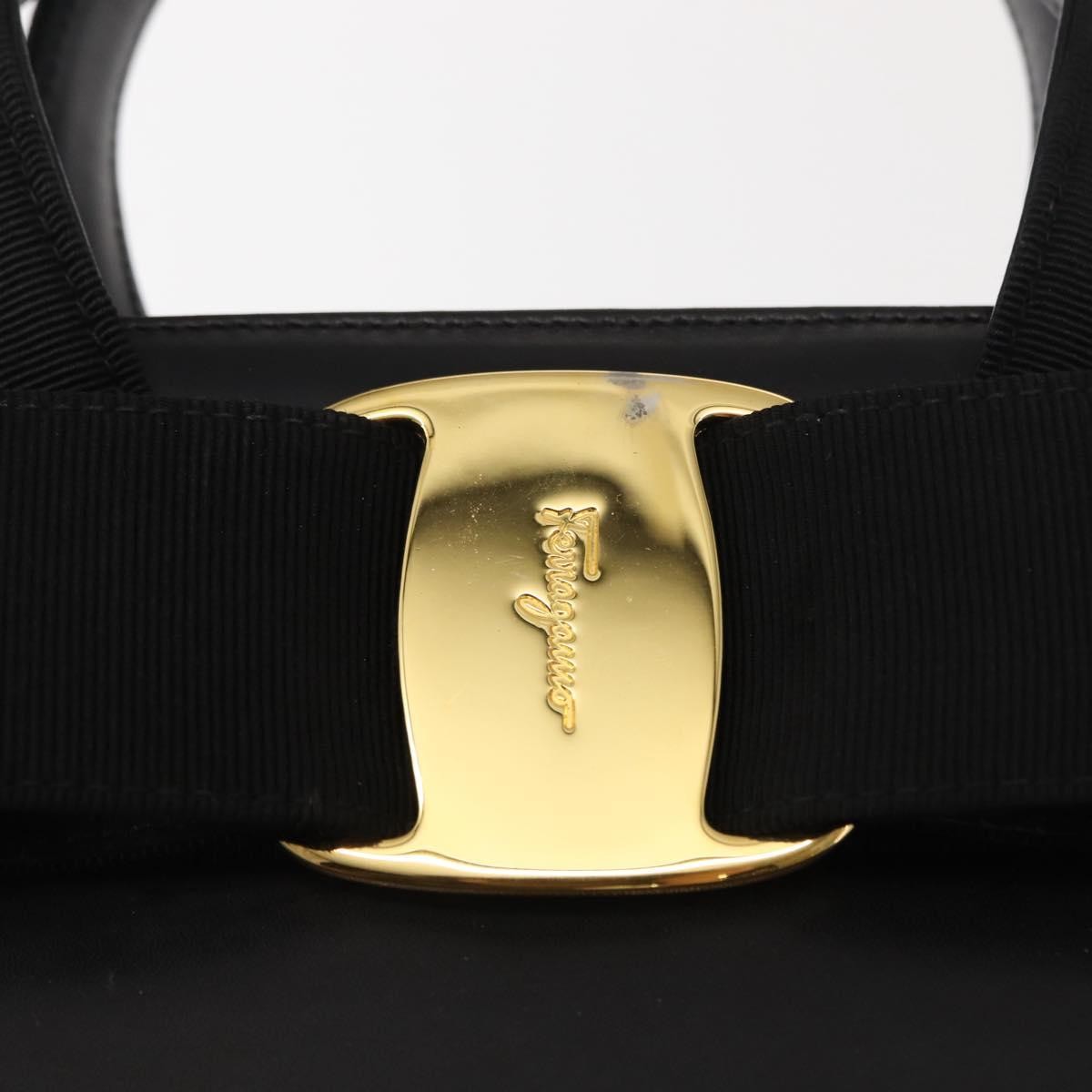 Salvatore Ferragamo Vala Handbag Leather, BLACK, LEATHER, Handbag