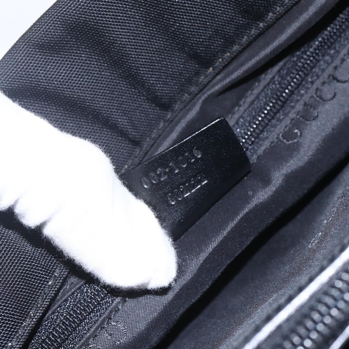 Gucci Vintage Bamboo Handle Tote Nylon, BLACK, NYLON, Handbag