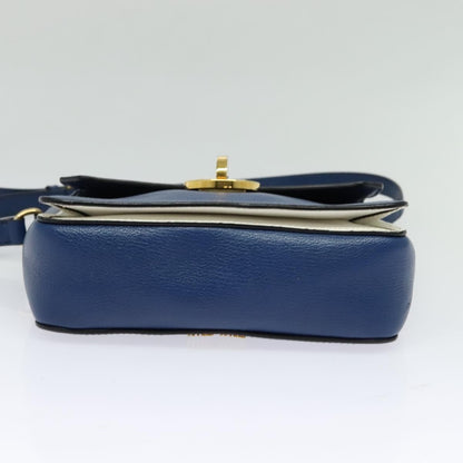 Miu Miu Flap Shoulder Bag Leather, BLUE, LEATHER, Shoulder bag
