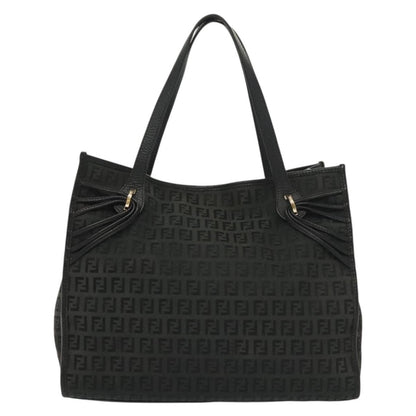 Fendi Vintage Tote Zucchino Canvas, BLACK, CANVAS, Tote bag