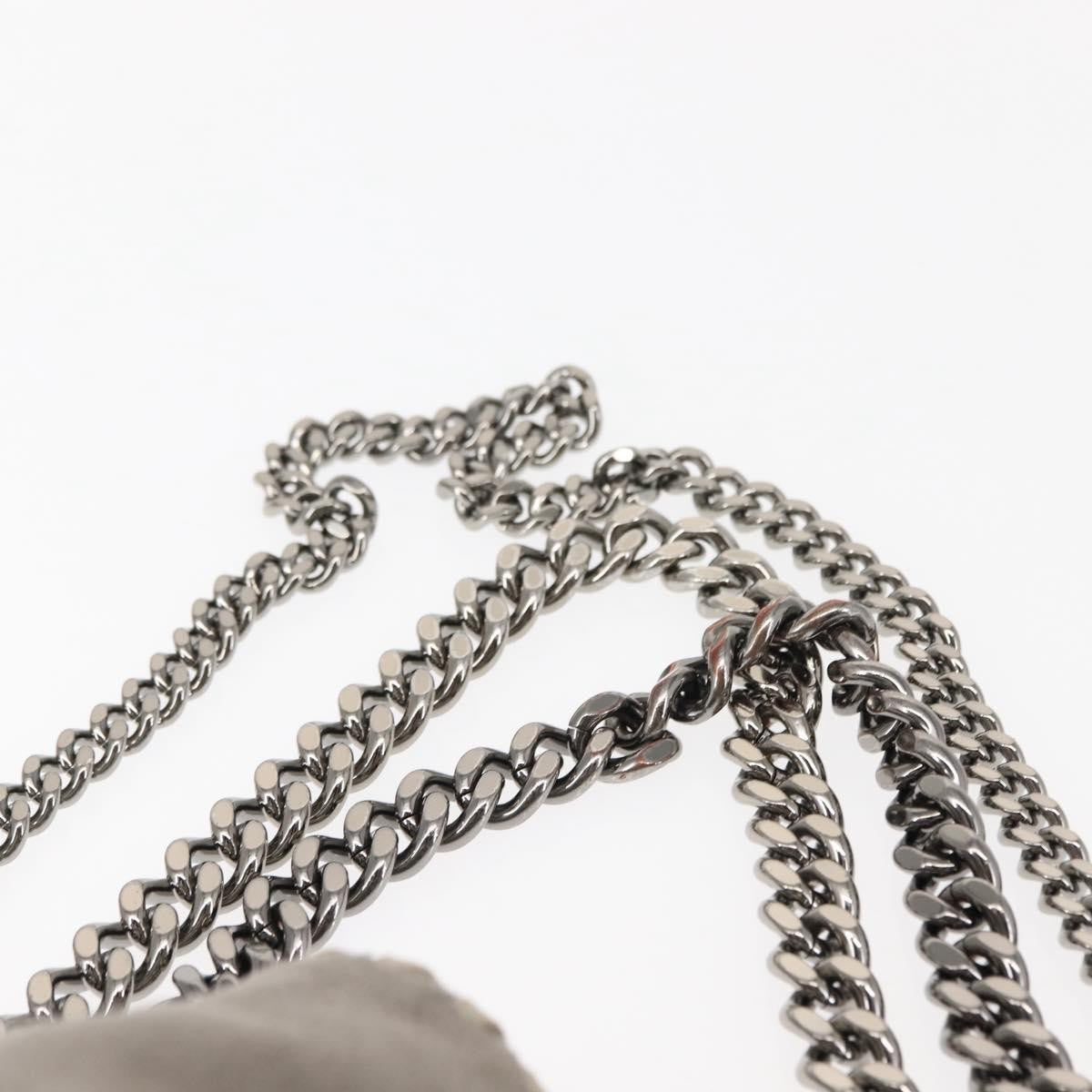 Stella McCartney Falabella Fold Over Crossbody Bag Shaggy Deer, GRAY, POLYESTER, Crossbody bag