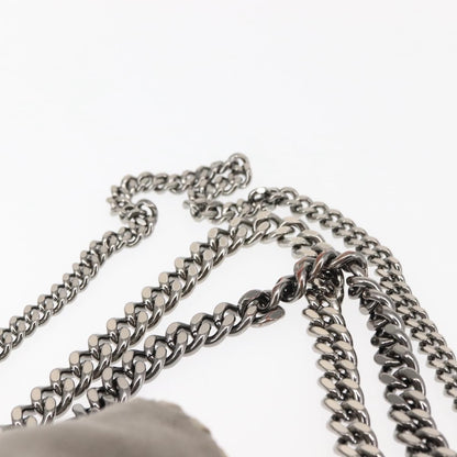 Stella McCartney Falabella Fold Over Crossbody Bag Shaggy Deer, GRAY, POLYESTER, Crossbody bag