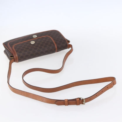 Celine Vintage Macadam Shoulder Bag Canvas and Leather, BROWN, CANVAS, Shoulder bag