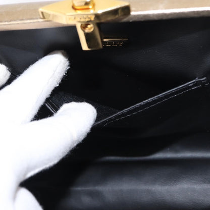 Bally Vintage Handbag Quilted Leather, GOLD, LEATHER, Handbag