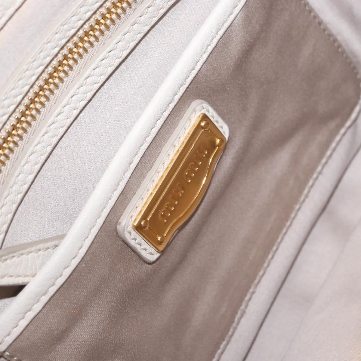 Miu Miu Phenix Convertible Tote Leather, WHITE, LEATHER, Handbag