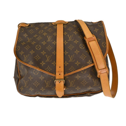 Louis Vuitton Saumur Handbag Monogram Canvas, BROWN, CANVAS, Shoulder bag