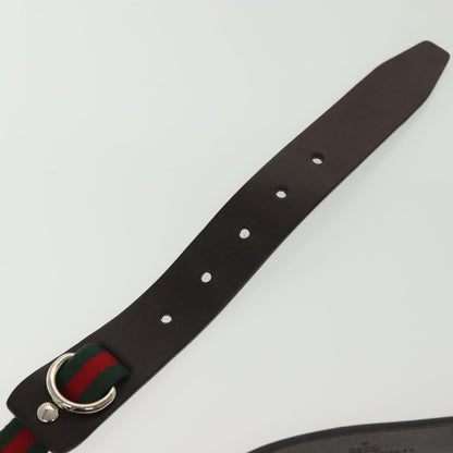 Gucci Web Belt Canvas and Leather, BLACK, LEATHER, Belts