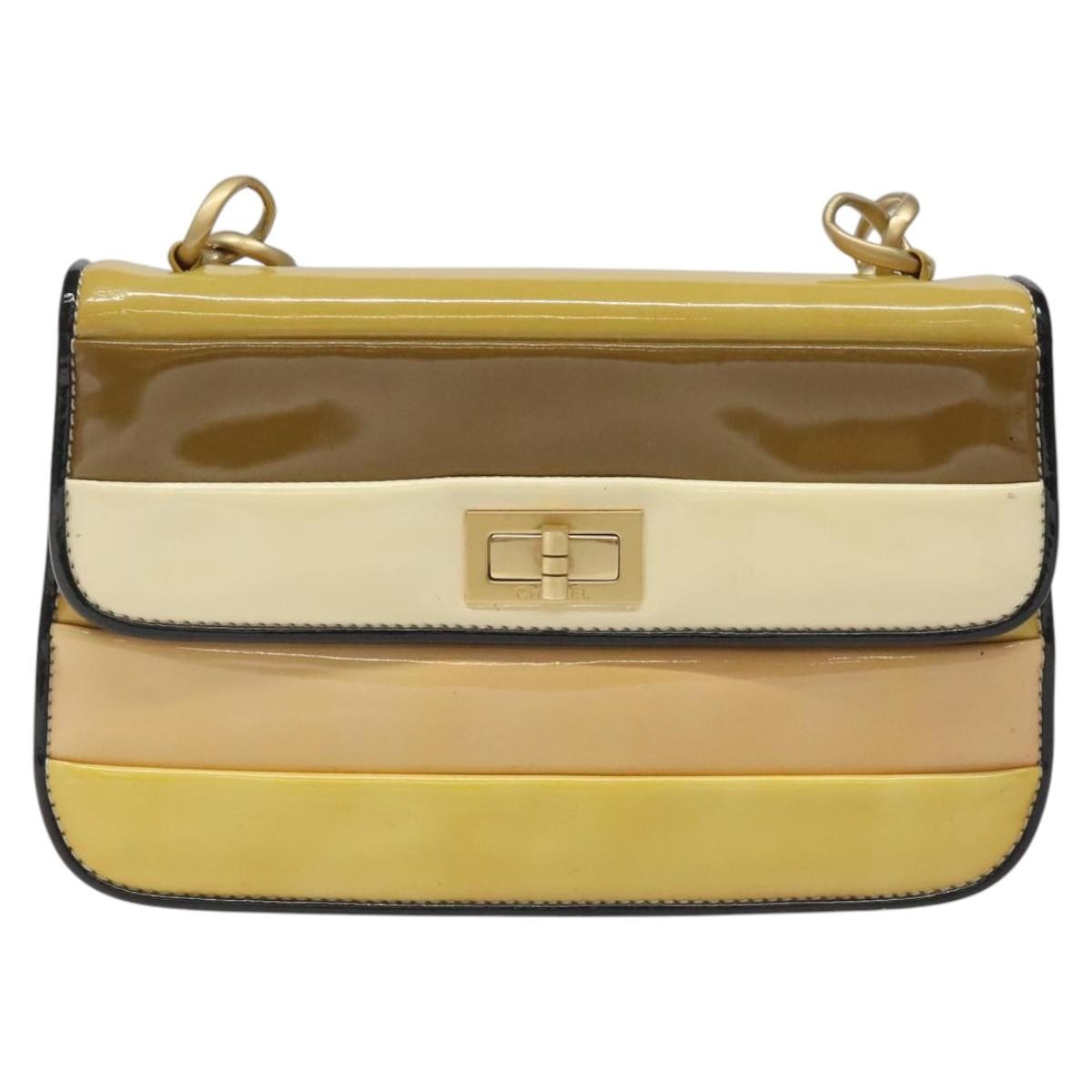 Chanel Chain Shoulder Bag Patent leather, GOLD, PATENT_LEATHER, Shoulder bag