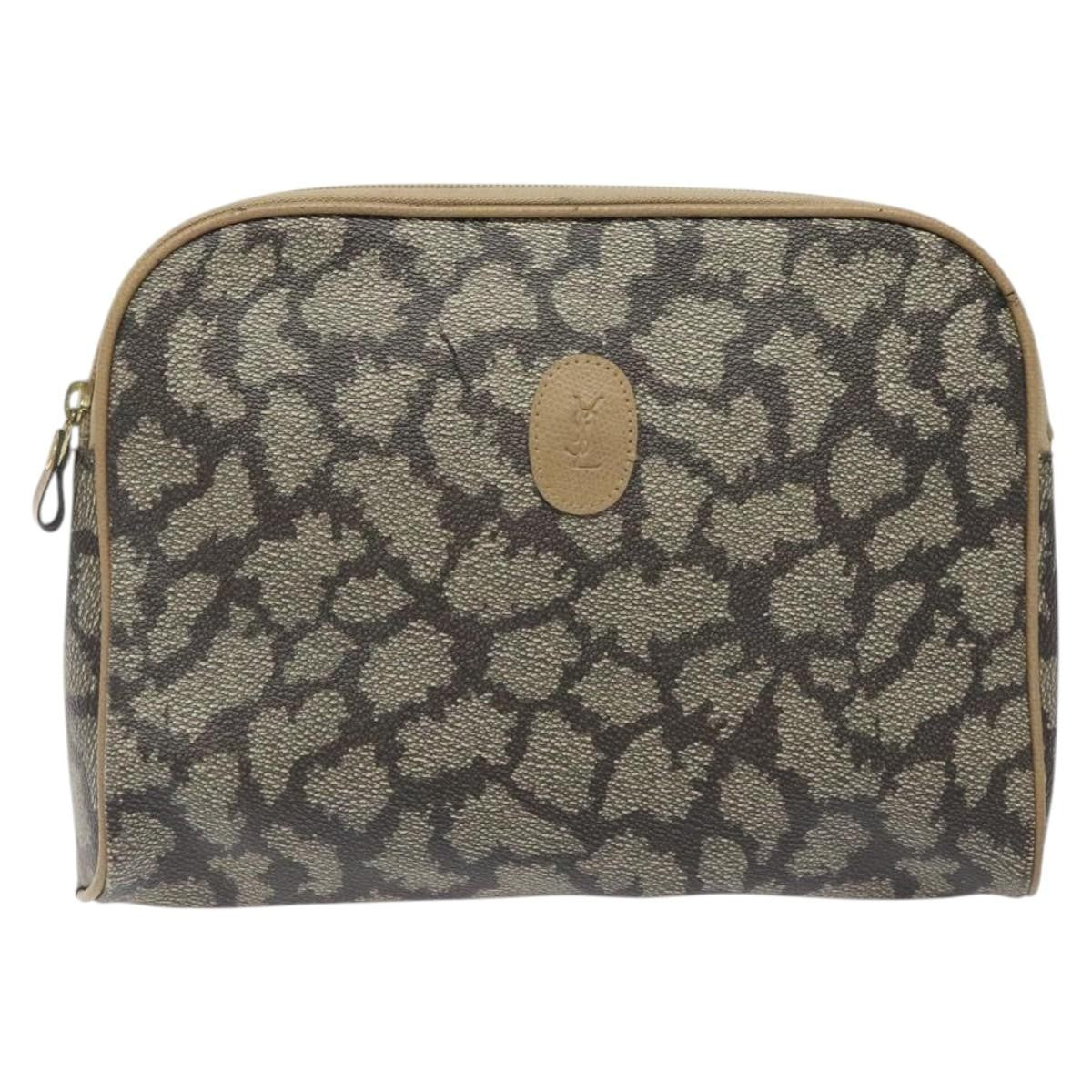 Saint Laurent Vintage Clutch PVC, BROWN, PVC, Clutche & pouche