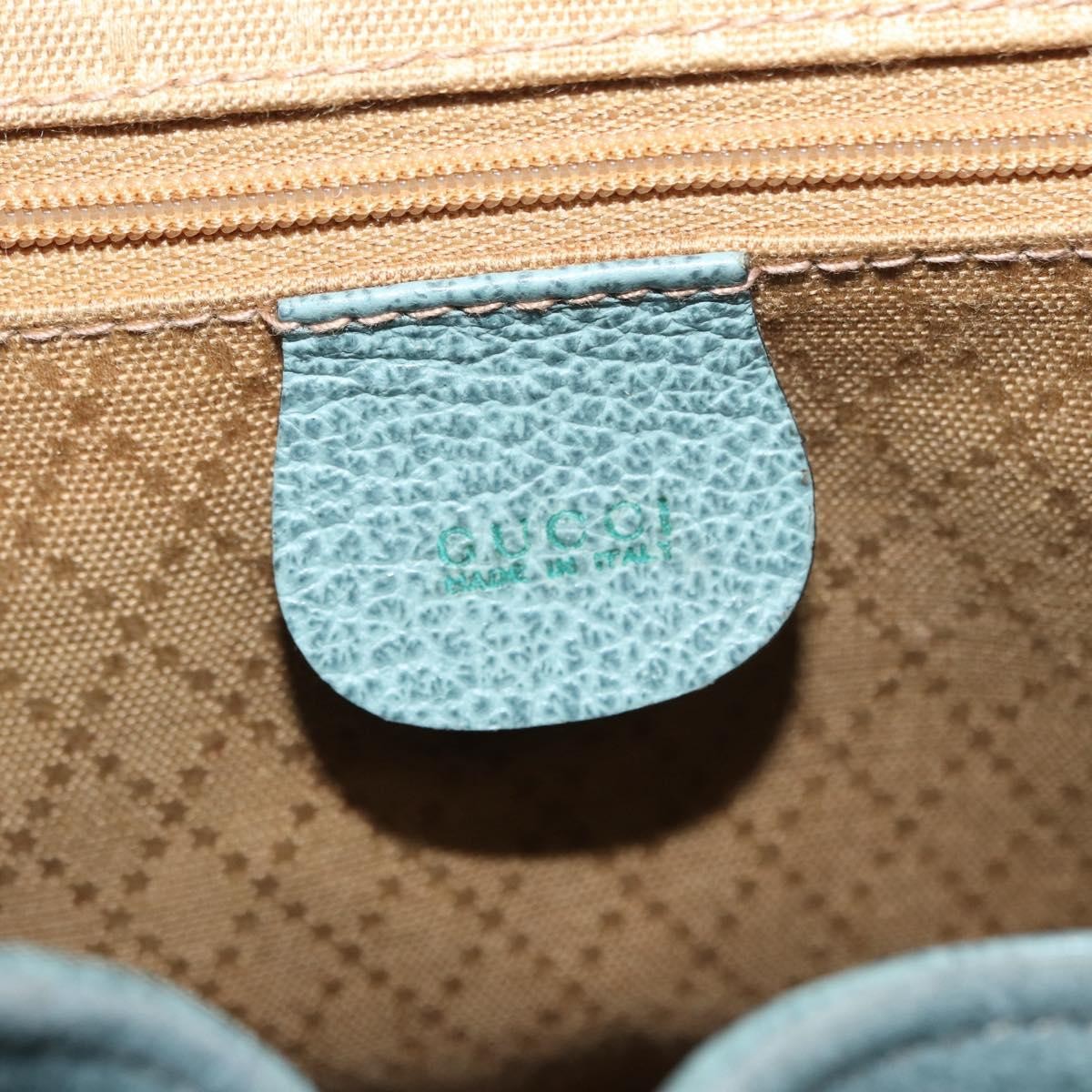 Gucci Vintage Bamboo Backpack Suede, TURQUOISE, SUEDE, Backpack