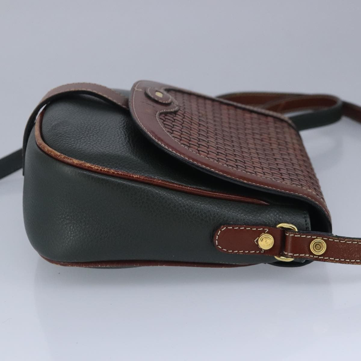 Bally Vintage Shoulder Bag Leather, Green, Leather, Shoulder Bag