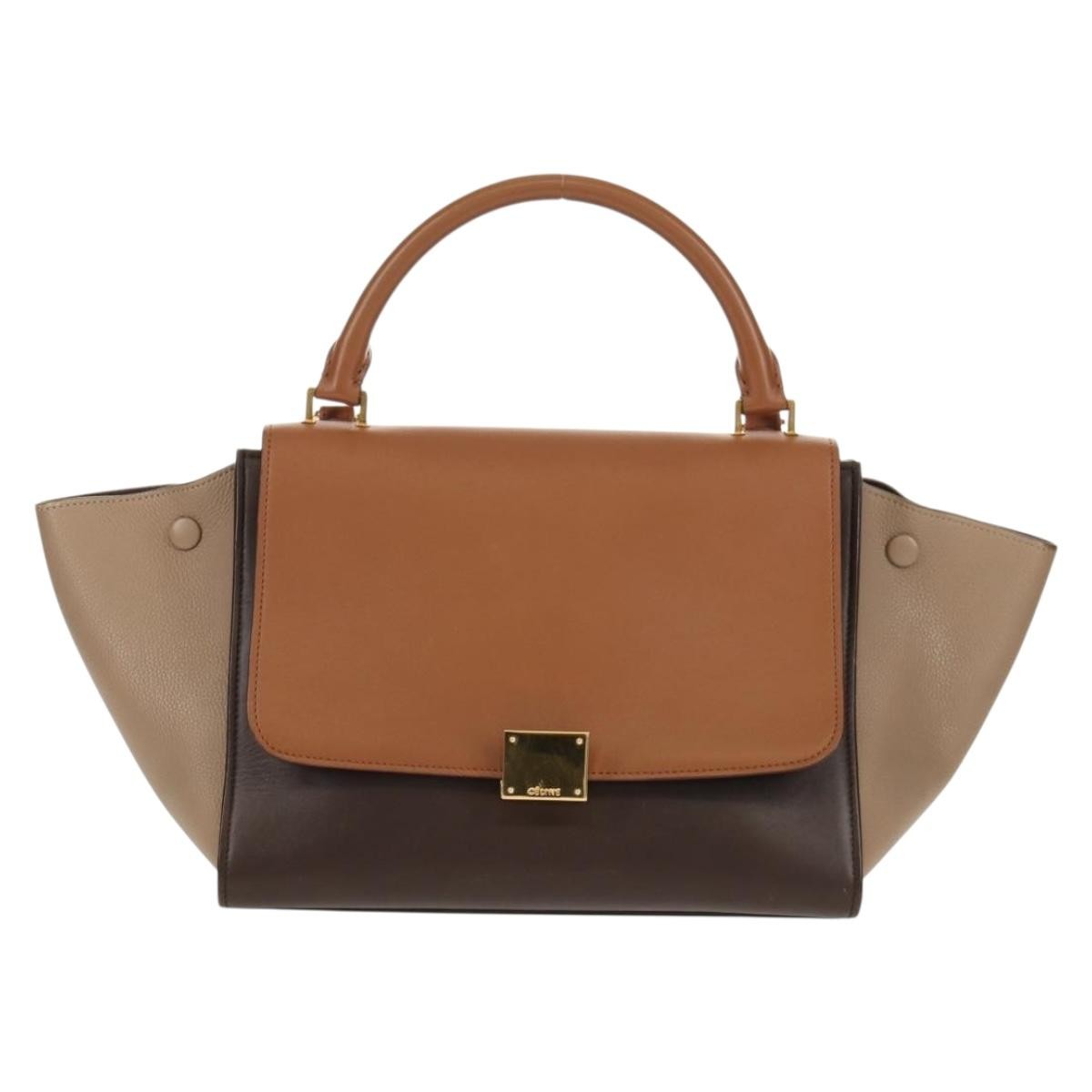 Celine Tricolor Trapeze Bag Leather, MULTICOLOUR, LEATHER, Handbag