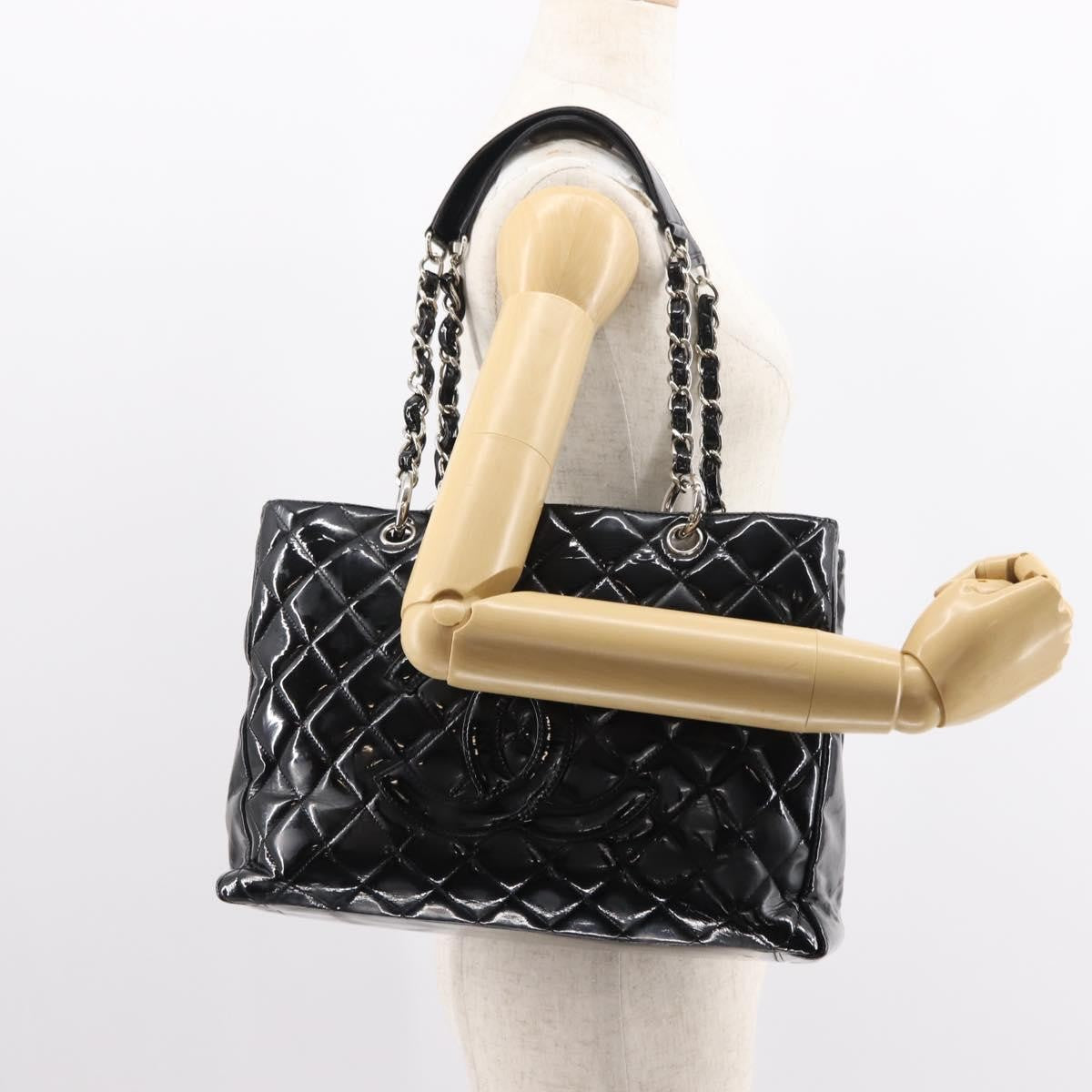 Chanel Grand Shopping Tote Quilted Patent, BLACK, PATENT_LEATHER, Tote bag