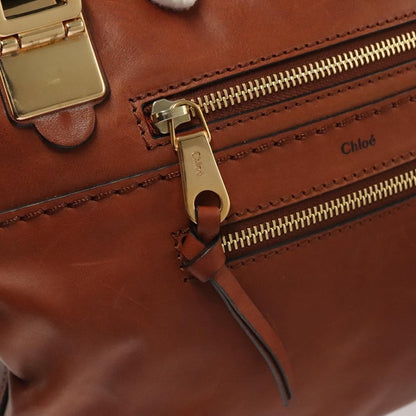 Chloe Angie Tote Leather, BROWN, LEATHER, Tote bag