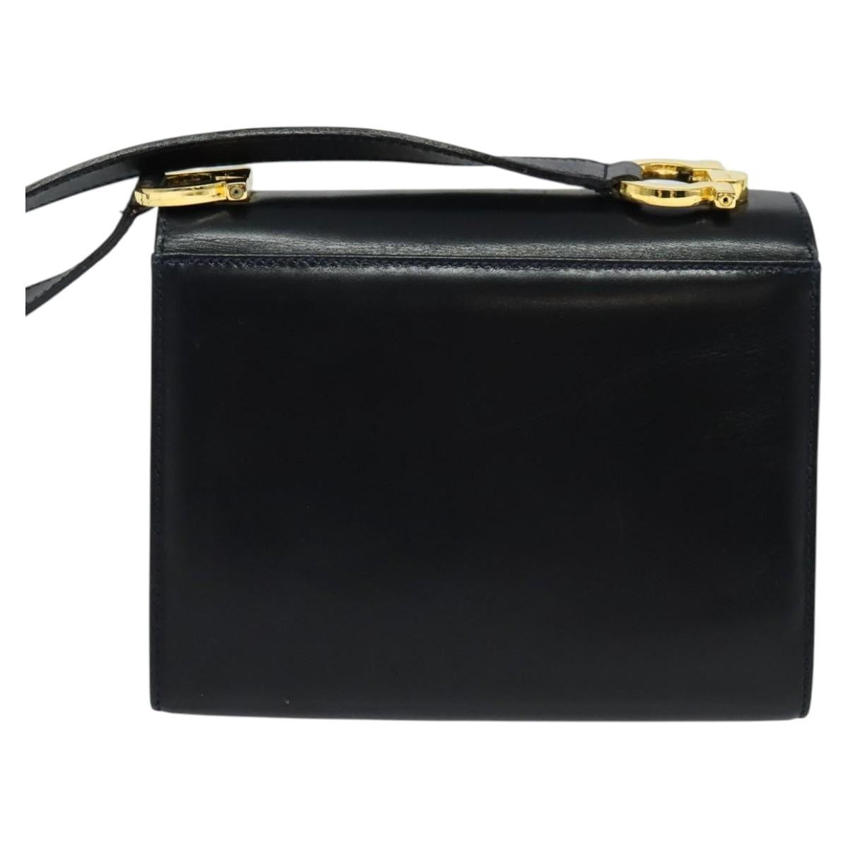 Salvatore Ferragamo Gancini Flap Shoulder bag Leather, BLACK, LEATHER, Shoulder bag
