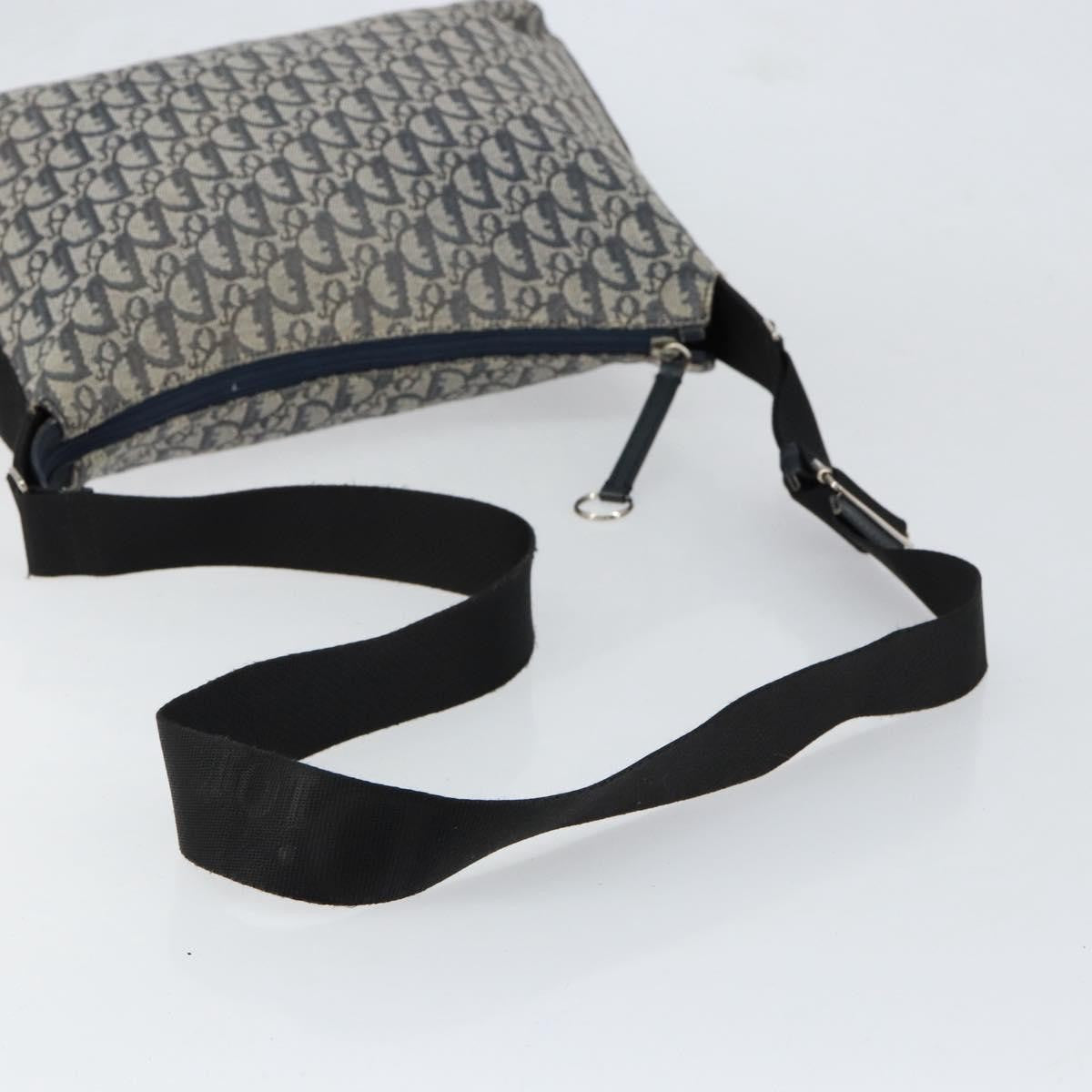 Christian Dior Vintage Trotter Shoulder Bag Canvas, NAVY, CANVAS, Shoulder bag