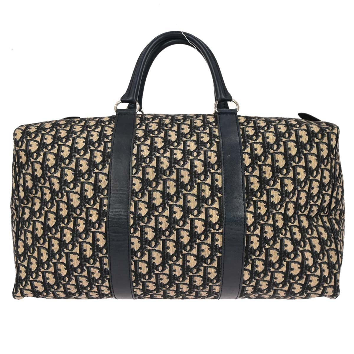 Christian Dior Vintage Trotter Boston Bag Diorissimo Canvas, NAVY, CANVAS, Travel bag