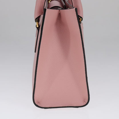 Versace Virtus Front Pocket Tote Leather, PINK, LEATHER, Tote bag