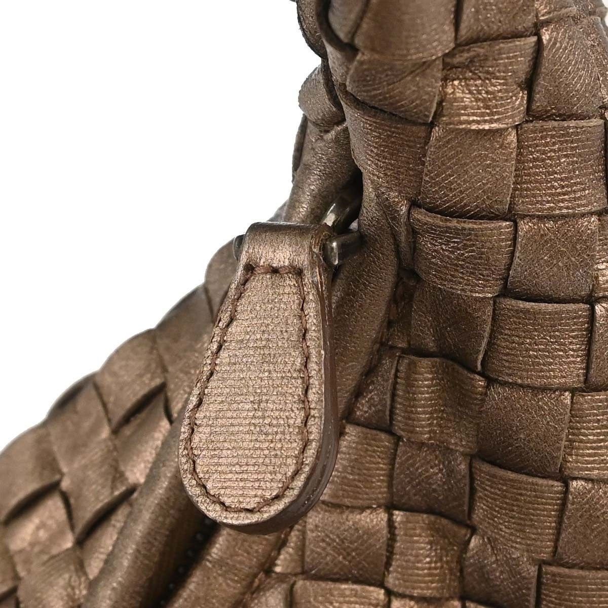 Bottega Veneta Intrecciato Handbag Leather, Metallic, Leather, Handbag