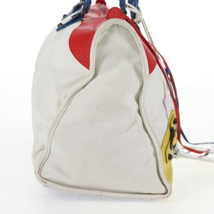 Balenciaga Work Classic Studs Bag Leather, WHITE, LEATHER, Handbag