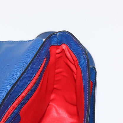 Celine Vintage Circle Logo Crossbody Bag Leather, BLUE, LEATHER, Shoulder bag