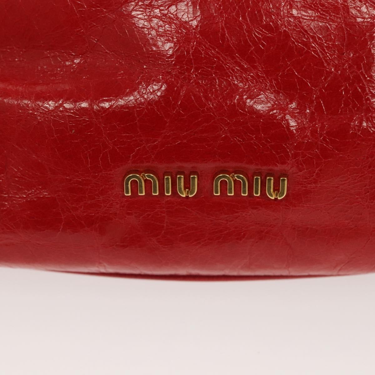 Miu Miu Zip Wristlet Pouch Leather, RED, LEATHER, Clutche & pouche
