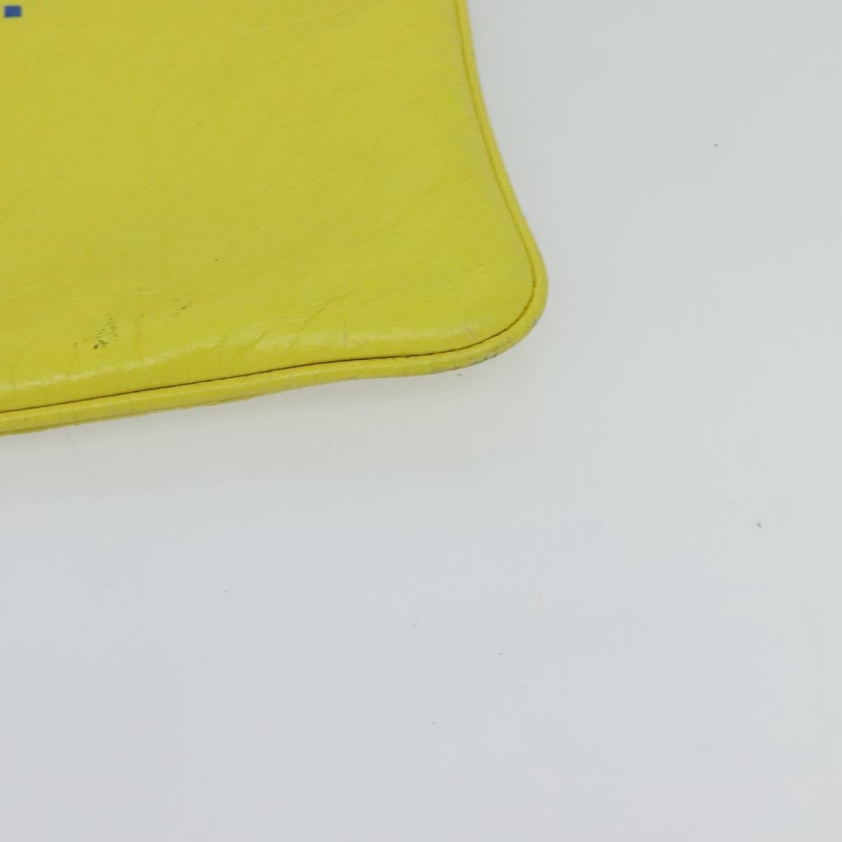 Balenciaga Supermarket Pouch Leather, YELLOW, LEATHER, Clutche & pouche