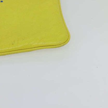Balenciaga Supermarket Pouch Leather, YELLOW, LEATHER, Clutche & pouche