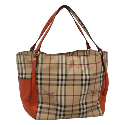 Burberry Canterbury Panels Tote Haymarket Coated Canvas and Leather, BEIGE, CANVAS, Tote bag