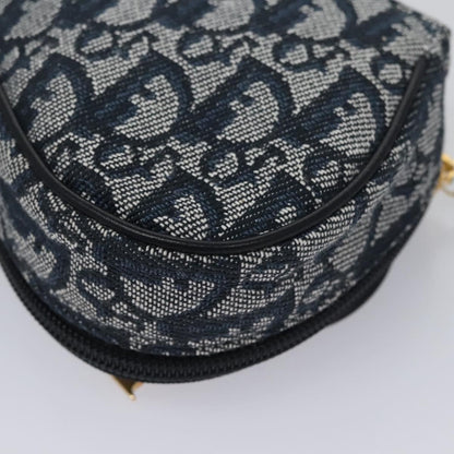 Christian Dior Vintage Saddle Coin Purse Diorissimo Canvas, NAVY, CANVAS, Wallets
